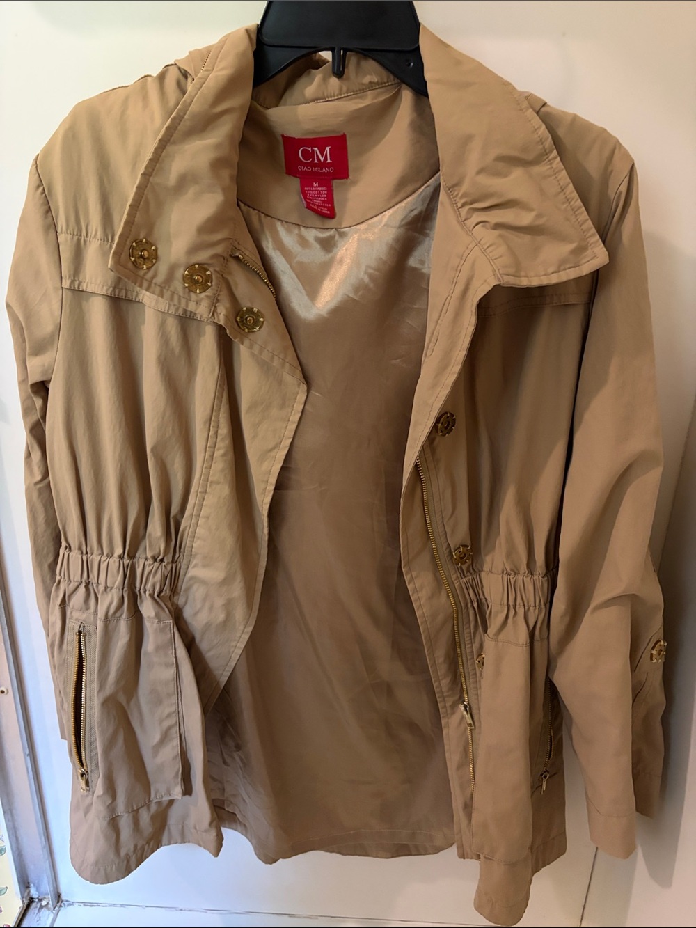 Ciao Milano Tess Water Resistant Rain Jacket Women size M